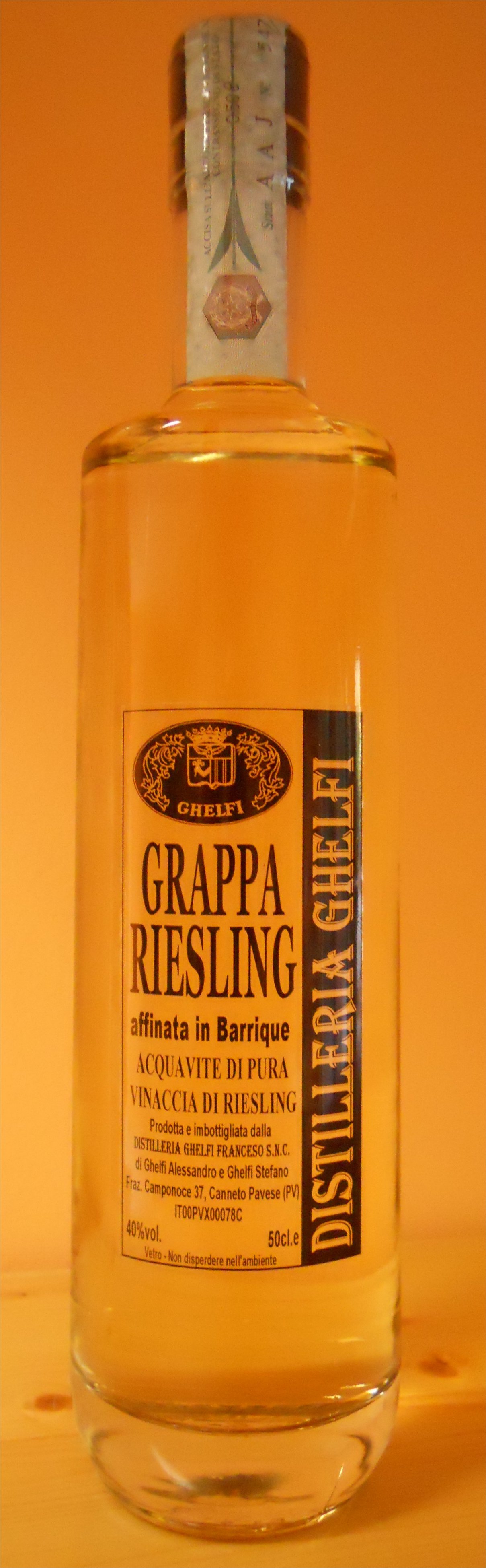 Grappa Riesling Barricata